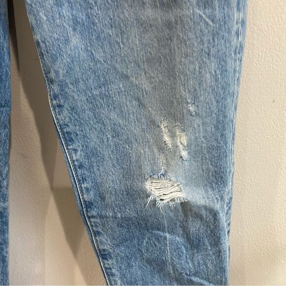 AG Adriano Goldschmied The Phoebe Tapered Jeans Distressed Light Wash Denim 24R - Picture 9 of 9